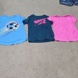 Bundle Of 3 Girls Tee. Size 10 To 12 Nike All In Motion